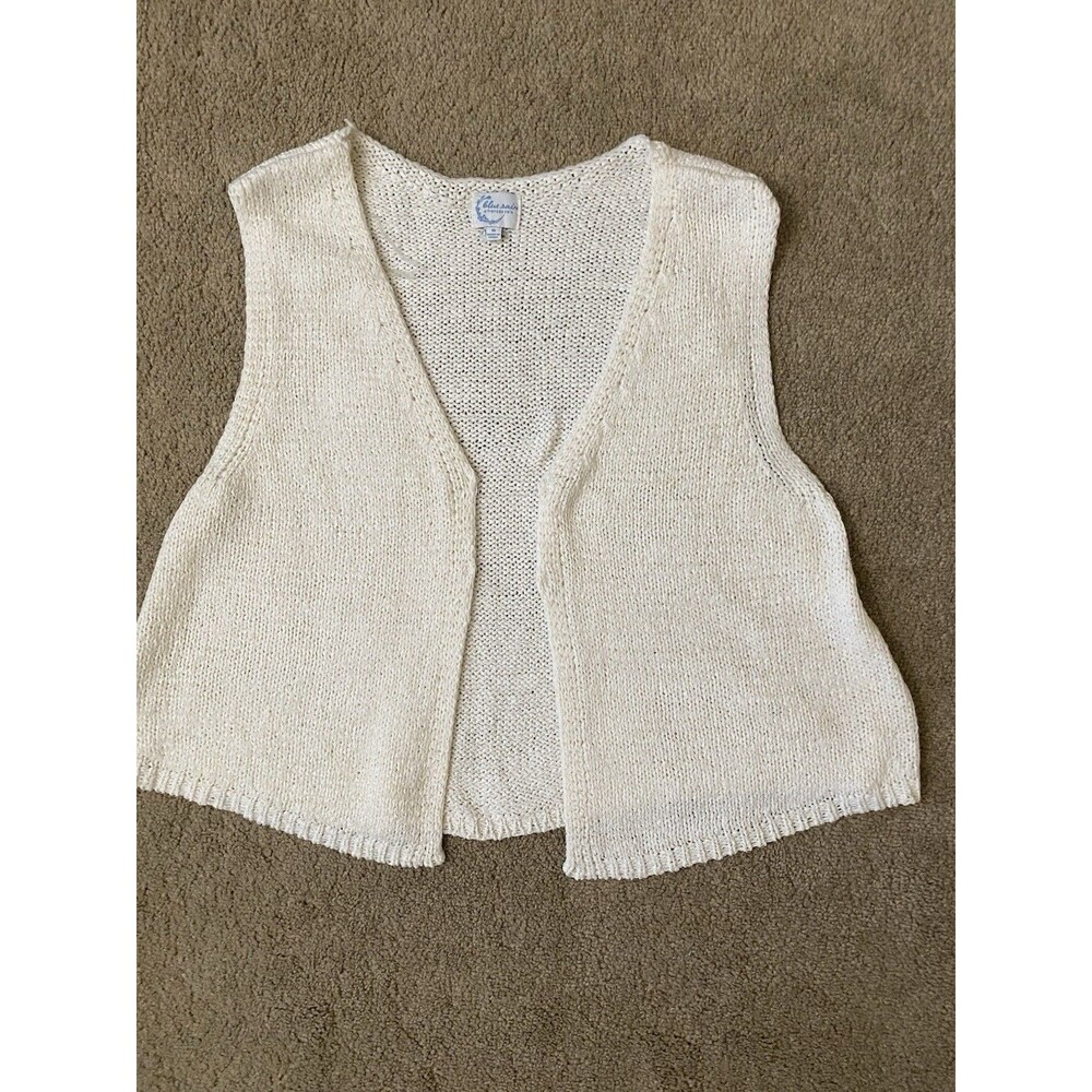 Blue Rain for Francesca's Cream Color Y2K BoHo Knit Vest Size S